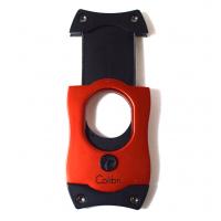 Colibri S Cut Brushed Metal Cigar Cutter - Red & Black