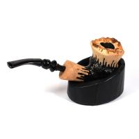 Leather Slipper Pipe Rest - Black