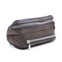 Savinelli Leather 2 Pipe & Tobacco Pouch - Blue & Grey