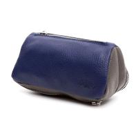 Savinelli Leather 2 Pipe & Tobacco Pouch - Blue & Grey