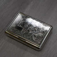 Hand Rolling Tobacco Case - Chrome - Lucky Dip Design