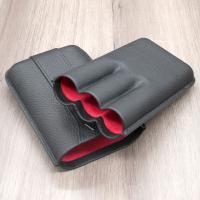 VSB London Three Finger Black Leather Cigar Case