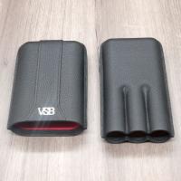 VSB London Three Finger Black Leather Cigar Case