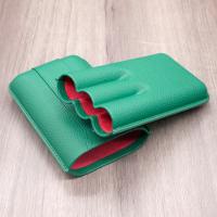 VSB London Three Finger British Racing Green Leather Cigar Case