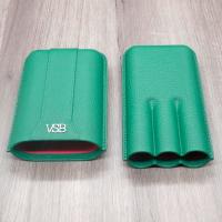 VSB London Three Finger British Racing Green Leather Cigar Case