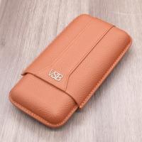 VSB London Three Finger Brown Leather Cigar Case