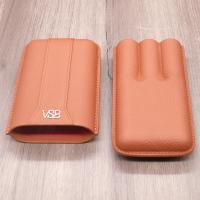VSB London Three Finger Brown Leather Cigar Case