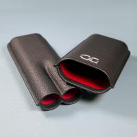 FLASH SALE - VSB London Exclusive C.Gars Two Finger Leather Cigar Case - Black