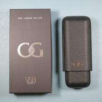 FLASH SALE - VSB London Exclusive C.Gars Two Finger Leather Cigar Case - Black