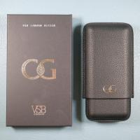 FLASH SALE - VSB London Exclusive C.Gars Three Finger Leather Cigar Case - Black