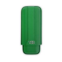 VSB London Two Finger British Racing Green Leather Cigar Case