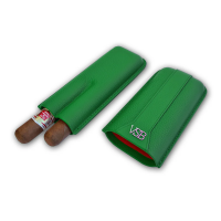 VSB London Two Finger British Racing Green Leather Cigar Case