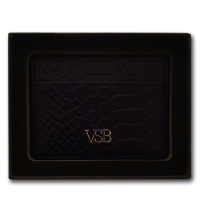 VSB London Crocodile Skin Black Leather Card Holder