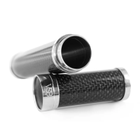 VSB London Gloss Black Carbon Fibre & Stainless Steel 56 Ring Gauge Cigar Tube