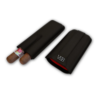 VSB London Two Finger Black Leather Cigar Case