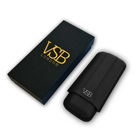 VSB London Two Finger Black Leather Cigar Case