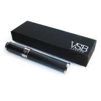 VSB London Matte Black Carbon Fibre & Stainless Steel 56 Ring Gauge Cigar Tube