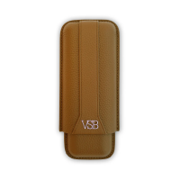 VSB London Two Finger Brown Leather Cigar Case