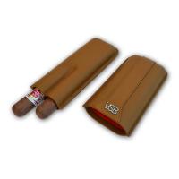 VSB London Two Finger Brown Leather Cigar Case