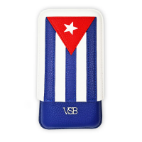 VSB London Three Finger Cuban Flag Leather Cigar Case