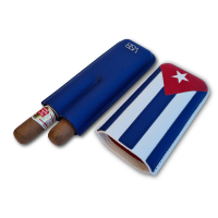 VSB London Two Finger Cuban Flag Leather Cigar Case