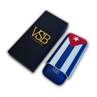 VSB London Two Finger Cuban Flag Leather Cigar Case