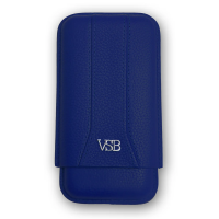 VSB London Three Finger Royal Blue Leather Cigar Case