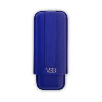 VSB London Two Finger Royal Blue Leather Cigar Case