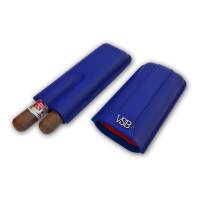 VSB London Two Finger Royal Blue Leather Cigar Case