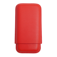VSB London Three Finger Red Leather Cigar Case