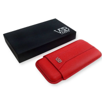 VSB London Three Finger Red Leather Cigar Case