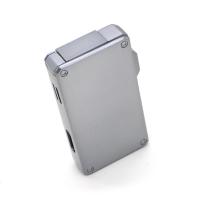 Vertigo by Lotus Drone Double Jet Flame Lighter With Punch Cutter - Silver