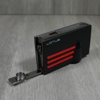 UNBOXED - Vertigo by Lotus Orion Twin Point Torch Flamed Lighter With Punch Cut - Black Matte & Polished Red