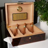 Elie Bleu Classic Walnut Burl Humidor - 75 Cigar Capacity