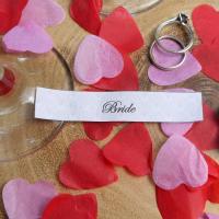 Wedding Cigar Band - BRIDE - Gold & White Design