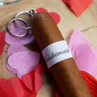 Wedding Cigar Band - BRIDESMAID - Gold & White Design