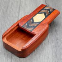 Wilsons of Sharrow Wooden Snuff Box - Arrow Pattern Red Wood