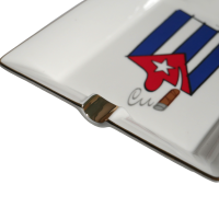 CGars Ltd Cigar Ashtray Cuban Flag - 2 Cigar Rests