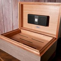 Zino Z80 Humidor - Grey Oak and Cyan - 80 Cigar Capacity