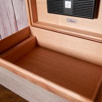 Zino Z80 Humidor - Grey Oak and Cyan - 80 Cigar Capacity