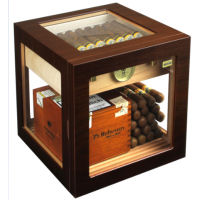 SLIGHT SECONDS - Adorini Cube Deluxe Walnut Cigar Humidor - 100 Cigar Capacity (AD069)