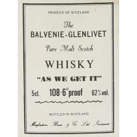 Balvenie Glenlivet As We Get It Pure Malt Scotch Miniature - 5cl 108.6 Proof