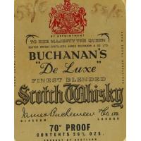 Buchanans De Luxe Circa 1950s - 70 Proof  26 2/3 FL.OZS