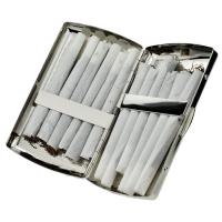 Double Sided Brush Chrome Cigarette Case - Fits Up To 12 Kingsize Cigarettes