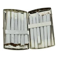 Double Sided Brush Chrome Cigarette Case - Fits Up To 12 Kingsize Cigarettes