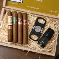 Exclusive Brands Gift Box Sampler - 4 Cigars with Cutter and Lighter