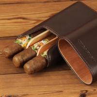 Cigarism Cedar Lined Leather Cigar Case - 3 Cigar Capacity