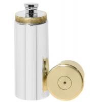 6oz English Pewter Shotgun Cartridge Hip Flask with Brass Lid