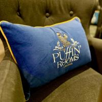 Puffin Rooms Branded Rectangle Velour Cushion