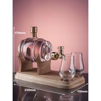 Gin Barrel and 2 Glasses with Tap Decanter (Stylish Whisky) - 40% 350ml